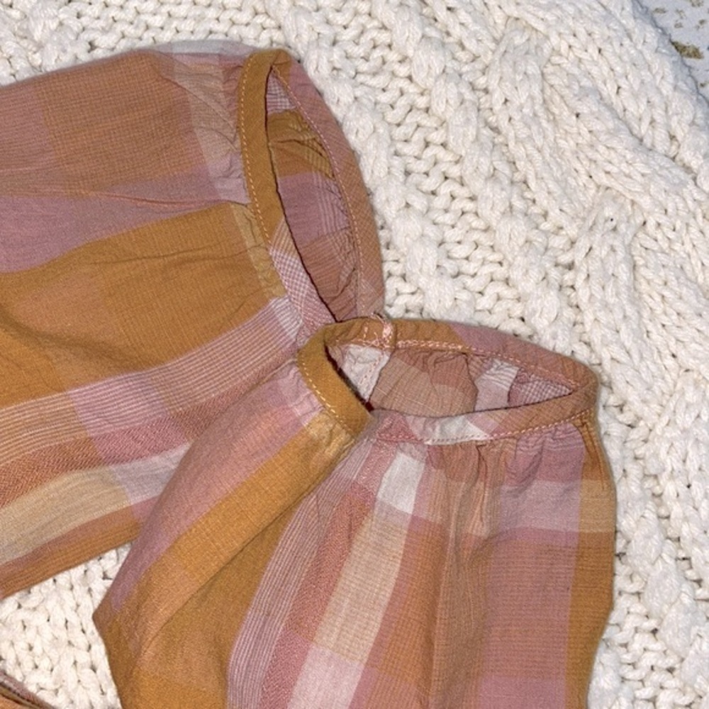 Prana Elena top mustard plaid size small - Picture 8 of 8